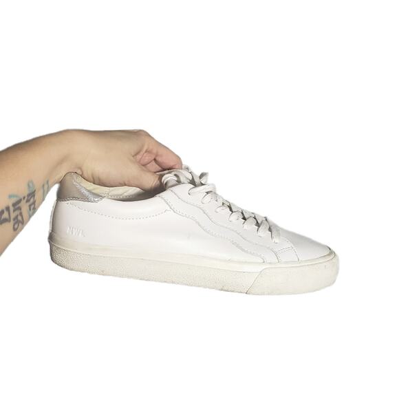 Madewell White Leather Low-top Lace-up Sneakers Size 8.5 - Picture 5 of 10